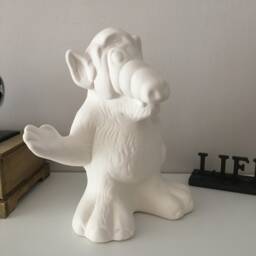"Alf Statue, Bisque Doll, The Alien Friend, Ceramic Figure, Bisque, Extraterrestrial Monster, 1988 Vintage ""Orbiters" - thumbnail 3