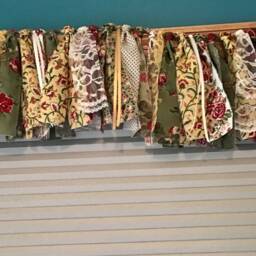 Burgundy Sage & Cream Floral Banner Birthday Bunting Window Valence Treatment Nursery Highchair Bunting - thumbnail 3