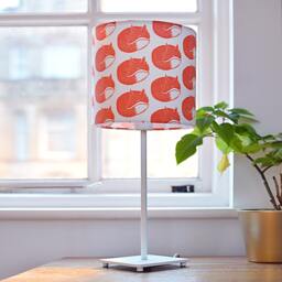 Fox Print Lampshade - Handmade Lino Print, Animal Pattern