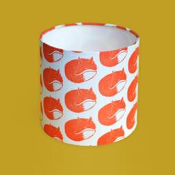 Fox Print Lampshade - Handmade Lino Print, Animal Pattern - thumbnail 2