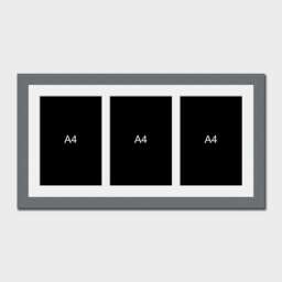 A4 Picture Frame To Hold 3 Photos in A Grey Wooden