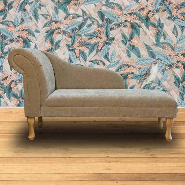 Clay Strie Velvet Chaise Longue - Indoor Sofa Lounger Handmade in Britain - image 1