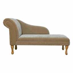 Clay Strie Velvet Chaise Longue - Indoor Sofa Lounger Handmade in Britain - thumbnail 3
