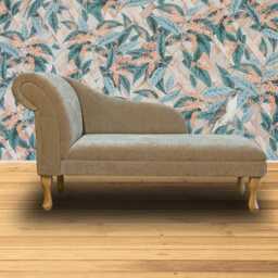 Clay Strie Velvet Chaise Longue - Indoor Sofa Lounger Handmade in Britain
