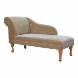 Clay Strie Velvet Chaise Longue - Indoor Sofa Lounger Handmade in Britain - thumbnail 2