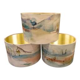 Voyage Maison Fabric Russet Shores, Brushed Gold Inner, Handmade Lampshade, Table Ceiling Pendant, Country Lampshade - thumbnail 3