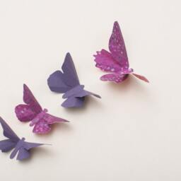 Purple 3D Butterfly Wall Decals For Nursery, Girl's Room, Home Decor in Lavender & Grape Dots - thumbnail 3