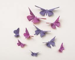 Purple 3D Butterfly Wall Decals For Nursery, Girl's Room, Home Decor in Lavender & Grape Dots - thumbnail 1