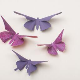 Purple 3D Butterfly Wall Decals For Nursery, Girl's Room, Home Decor in Lavender & Grape Dots - thumbnail 2