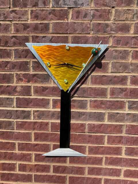 Martini Clock Modern Aluminum Wall Art By Tony Viscardi - 24x18 - image 1
