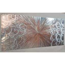 Modern, Abstract, Contemporary Metal Wall Art, Sculpture, 3D Effect, By R Toomer Art. Titled Confused Nova. Silver & Copper - thumbnail 2