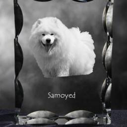 Samoyed, Cubic Crystal With Dog, Souvenir, Decoration, Limited Edition, Collection - thumbnail 2