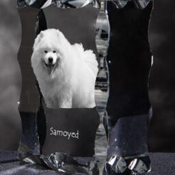 Samoyed, Cubic Crystal With Dog, Souvenir, Decoration, Limited Edition, Collection - thumbnail 3