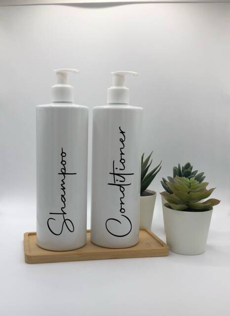 Personalised White Tubular Soap Dispenser Bottle With Gloss Pump 250Ml & 500Ml - image 1