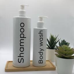 Personalised White Tubular Soap Dispenser Bottle With Gloss Pump 250Ml & 500Ml - thumbnail 2