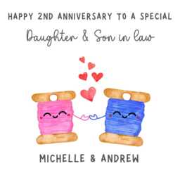 Daughter & Son in Law 2nd Anniversary Candle Gifts Cards B - thumbnail 4