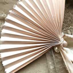 Baroque Rococo Paper Fan With Pure Silk Ribbons , Marie Antoinette Style Party Table Wedding Decor Anniversary Gift - thumbnail 4
