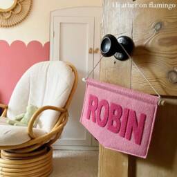 Name Felt Banner in Custom Colours - Personalised Bedroom Door Sign Kid's Room/Nursery Decor Colourful Flag Choose Your - thumbnail 2