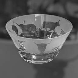 Highland Cattle Bowl - Clear Crystal Glass 13.5cm Bowl With Highland Cows Frieze Design - thumbnail 4