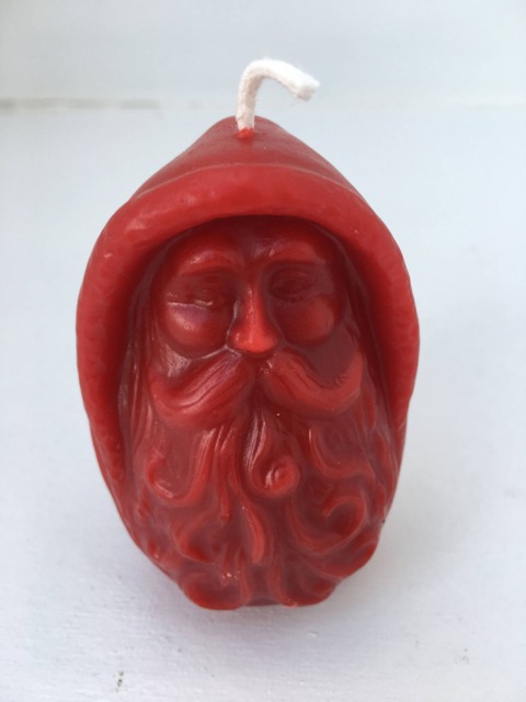 Santa Beeswax Candle. Cranberry Red - Approximately 3'' Tall - image 1