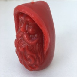 Santa Beeswax Candle. Cranberry Red - Approximately 3'' Tall - thumbnail 3