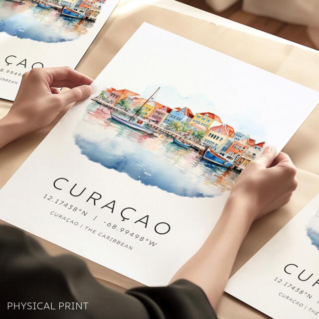 Cura??ao Caribbean Print, Travel Island Posters, Vacation Postcard, Photo Gallery Wall Art, Engagement Gift - image 1