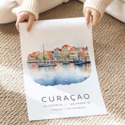 Cura??ao Caribbean Print, Travel Island Posters, Vacation Postcard, Photo Gallery Wall Art, Engagement Gift - thumbnail 2