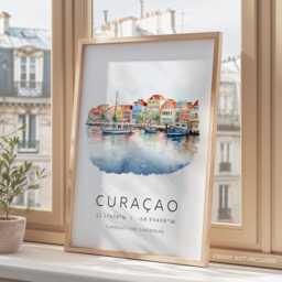 Cura??ao Caribbean Print, Travel Island Posters, Vacation Postcard, Photo Gallery Wall Art, Engagement Gift - thumbnail 3