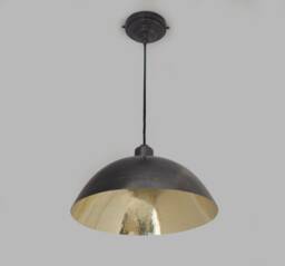 Vintage Solid Brass Pendant Light, Dome Ceiling Oiled Finish Shade