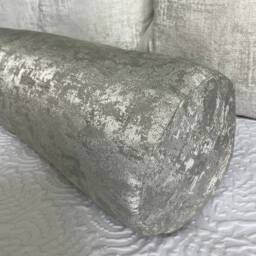 "Silver Cushion, Bolster Pillow, Luxury 16"" X 6" - thumbnail 4