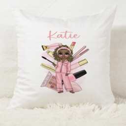Makeup-Inspired Cushion, Personalised Beauty Gift, Cosmetic-Themed Pillow, Girly Bedroom D??cor, Glam Dressing Room Accessory - thumbnail 2