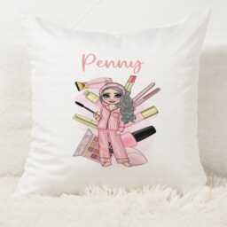 Makeup-Inspired Cushion, Personalised Beauty Gift, Cosmetic-Themed Pillow, Girly Bedroom D??cor, Glam Dressing Room Accessory - thumbnail 3