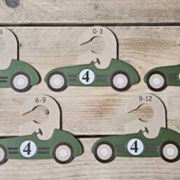 Baby Closet Dividers, Retro Racing Car Nursery Organizer, Vintage Style Clothes Separators - thumbnail 4