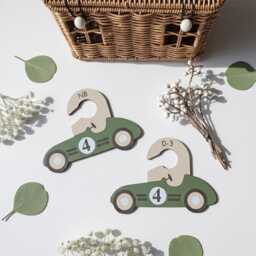 Baby Closet Dividers, Retro Racing Car Nursery Organizer, Vintage Style Clothes Separators - thumbnail 2