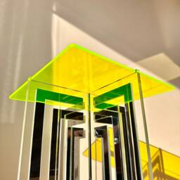 Neon Acrylic Art Deco Table Modern Accent Side Table With Mirror - Furniture - thumbnail 3