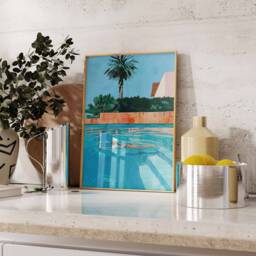 Swimming Pool Wall Art, Art Print, Poster, Blue Gift, Summer Water - thumbnail 2