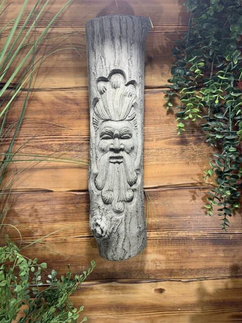 stone Garden Tree Man Green Small Curly Beard Hanging Plaque Ornament - image 1