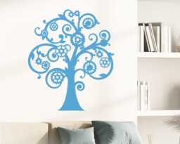 Vinyl Wall Decal Steampunk Tree Gears Mechanical Style Art Creative Boys Bedroom Room Decor Stickers Mural - #2542Di