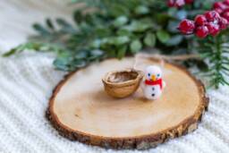 Snowman in A Nutshell Christmas Decoration Handmade Ornament, Hanging Tree Decoration, Xmas Mini