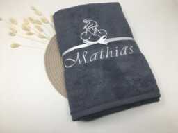 Guest Towel/Hand Bath 500 G/Meter Bicycle Sport 05 Name Embroidery Personalized Cyclist Biker Bike Fitness - thumbnail 1