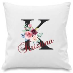 Personalised Cushion Cover Name Flower Letter Any Text Or Photo Women Girls Gift - thumbnail 2