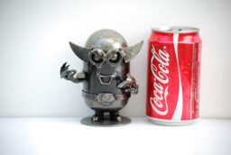 Mini Robot Metal Sculpture, Funny Figurine, Valentine Gift For Him, Office Desk Decor