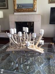 Driftwood 10 Cdls Candelabra, Coastal Candleholder, Fireplace Insert, Organic Beach Decoration - thumbnail 1
