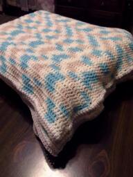Baby Blanket in Popsicle Blue Ombre - thumbnail 1
