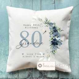Personalised Birthday Gift Special Milestone 21 30 40 50 60 70 Any Age Blue Floral Ceramic Small Vase Jug Mug Mum Grandma - thumbnail 3