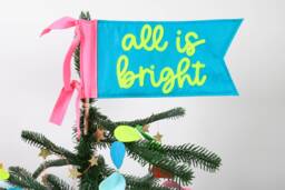 All Is Bright Felt Christmas Tree Topper Flag - thumbnail 1