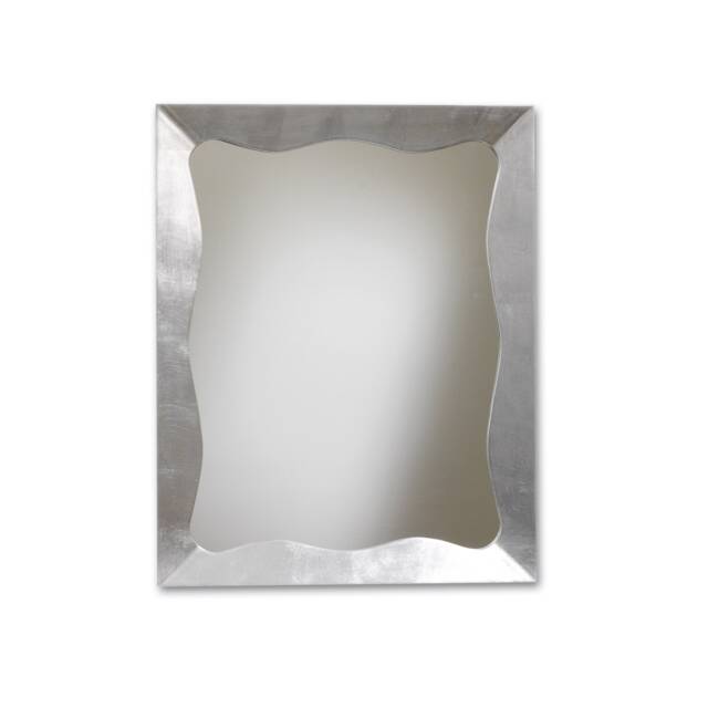 Italian Modern Silver Leaf Mirror Wall - Made in Italy Ornate Vanity Living Room Home Deco # Orion 5075 - image 1
