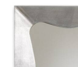 Italian Modern Silver Leaf Mirror Wall - Made in Italy Ornate Vanity Living Room Home Deco # Orion 5075 - thumbnail 2