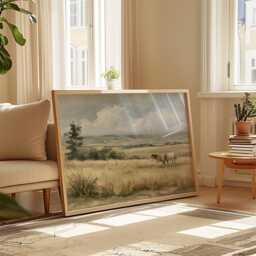Horse Pasture Poster, Country Landscape Print, Farmhouse Wall Art, Paper - thumbnail 4