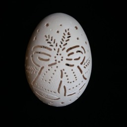 "Carved Goose Eggshell Christmas Ornament - ""Christmas Bells" - thumbnail 2